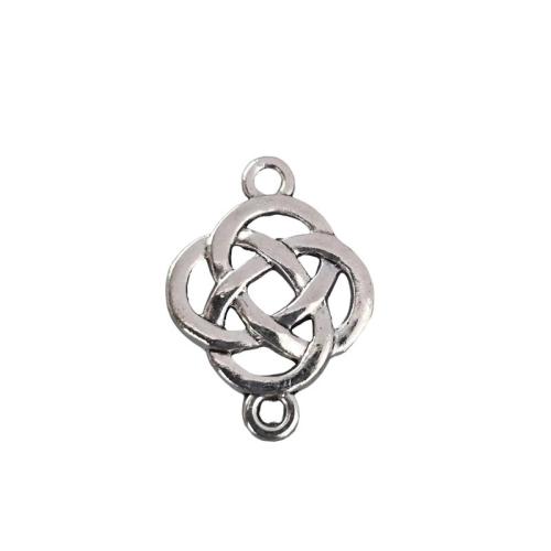 Zinc Alloy Charm Connector, Chinese Knot, antique silver color plated, DIY, original color 