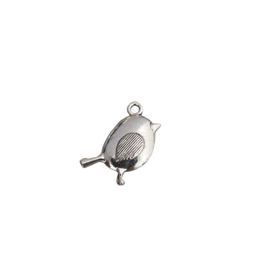 Pendentifs animaux en alliage de zinc, oiseau, Plaqué de couleur d'argent, DIY, couleur originale, Vendu par PC