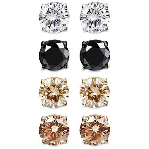 Stainless Steel Cubic Zirconia Stud Earring, 316L Stainless Steel, plated & micro pave cubic zirconia & for woman 