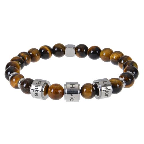 Pulsera de Piedras Preciosas, acero inoxidable 304, Recubrimiento iónico al vacío, diferentes materiales para la opción & Modificado para requisitos particulares & para hombre, más colores para la opción, Vendido por UD