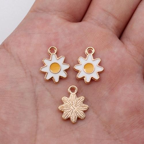 Zinc Alloy Enamel Pendants, Sun, gold color plated, DIY, mixed colors 