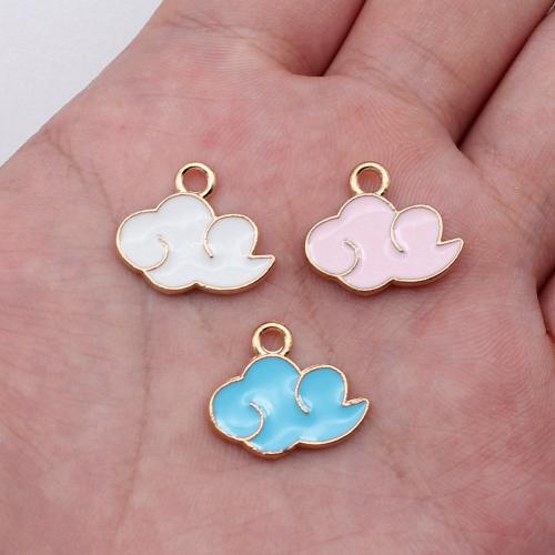 Zinc Alloy Enamel Pendants, Cloud, plated, DIY 