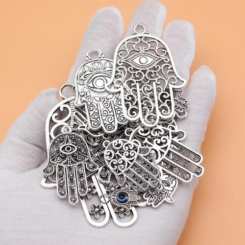 Zinc Alloy Charm Connector, Hand, antique silver color plated, DIY & 1/1 loop 