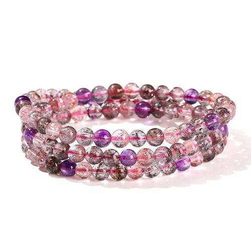 Super Seven Crystal Bracelet, Round, handmade, multilayer & for woman Approx 6-8 Inch 