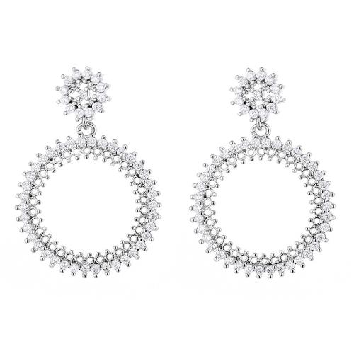 Boucle d'oreille goutte laiton strass, bijoux de mode & pour femme & avec strass, plus de couleurs à choisir, 45mm, Vendu par paire[