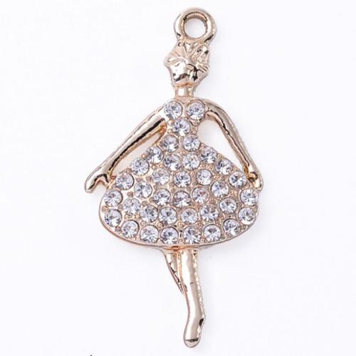 Zinc Alloy Rhinestone Pendants, UV plating, DIY & with rhinestone [