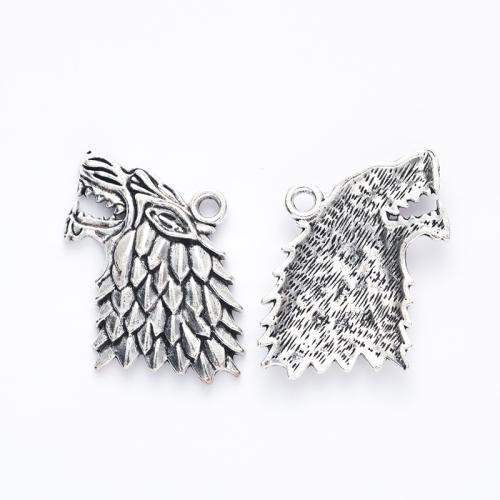 Zinc Alloy Animal Pendants, Wolf, DIY [