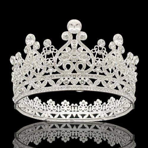 Bridal Tiaras, Zinc Alloy, for bridal & with rhinestone 