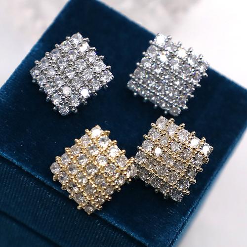 Cubic Zirconia Micro Pave Brass Earring, fashion jewelry & micro pave cubic zirconia & for woman 16mm [