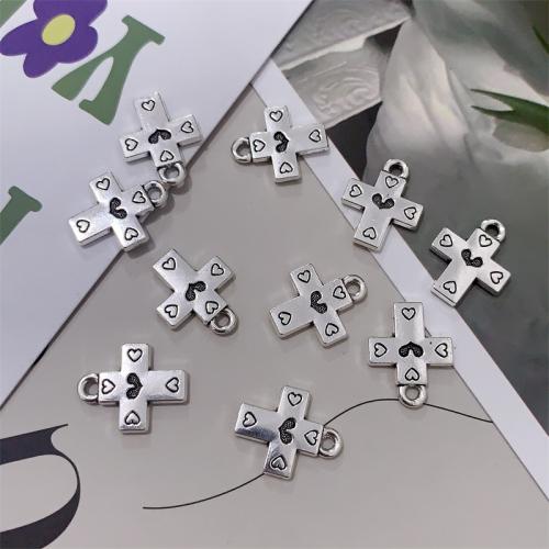 Zinc Alloy Cross Pendants, antique silver color plated, DIY [