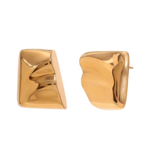 Pendientes de acero Titanium, Partículas de acero, chapado en color dorado, Joyería, dorado, Vendido por UD