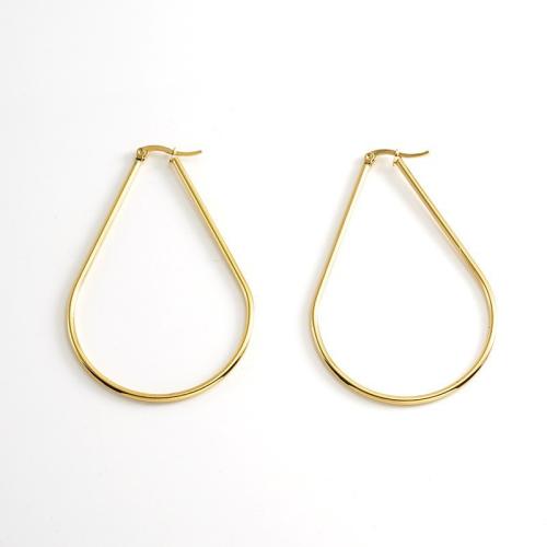 Stainless Steel Leverback Earring, 304 Stainless Steel, Teardrop, 18K gold plated, fashion jewelry & for woman 