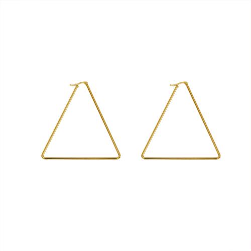 Stainless Steel Leverback Earring, 304 Stainless Steel, Triangle, 18K gold plated, fashion jewelry & for woman 