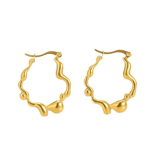 Stainless Steel Leverback Earring, 304 Stainless Steel, 18K gold plated, fashion jewelry & for woman 