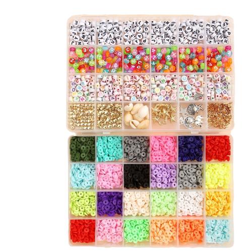 DIY Bracelet Beads Set, Polymer Clay, stoving varnish, 48 cells [