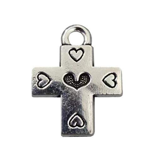 Zinc Alloy Cross Pendants, antique silver color plated, DIY, original color 