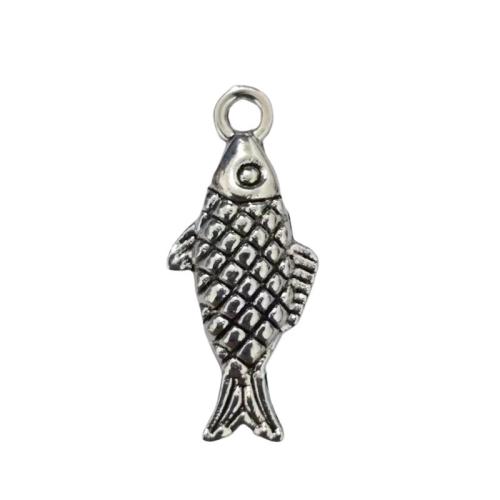 Pendentifs animaux en alliage de zinc, poisson, Plaqué de couleur d'argent, DIY, couleur originale, Vendu par PC