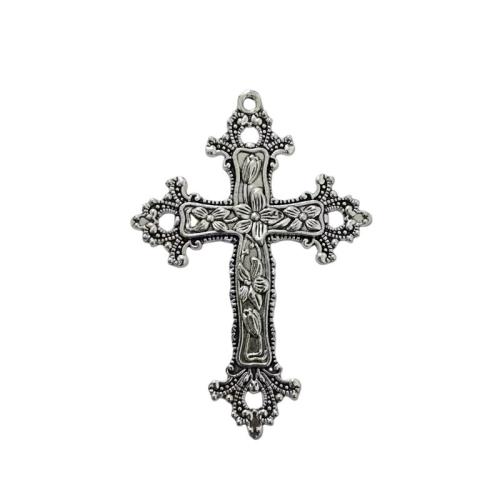 Zinc Alloy Cross Pendants, antique silver color plated, DIY, original color 