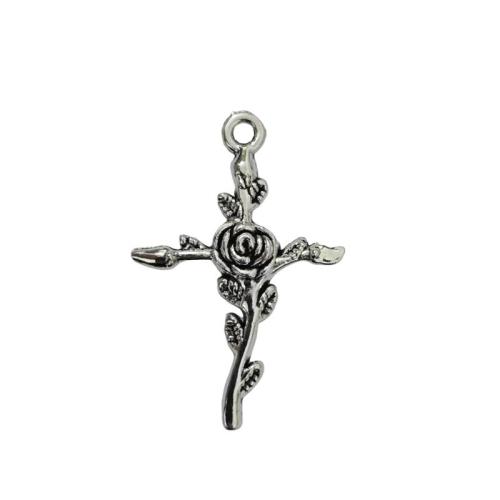 Zinc Alloy Cross Pendants, antique silver color plated, DIY, original color 