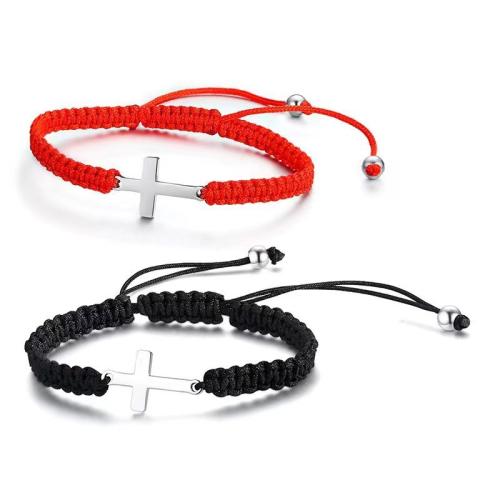 Mode Wachsschnur Armbänder, 304 Edelstahl, mit Wachsschnur, unisex, keine, Länge:ca. 16 cm, verkauft von PC