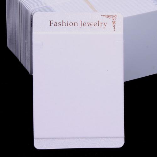 Necklace Display Card, Pearl Paper, with PVC Board & Velveteen, multifunctional, white [