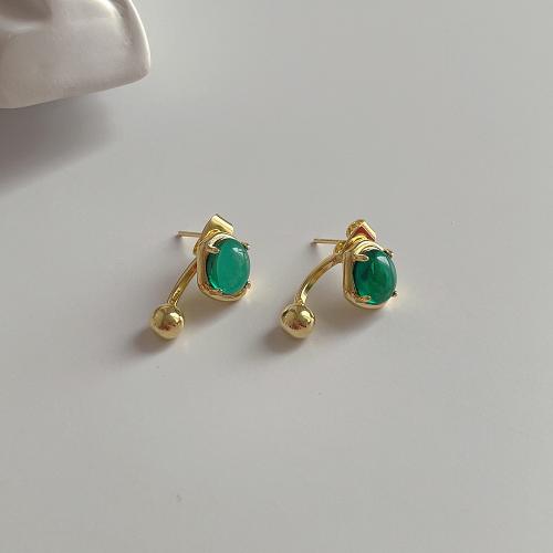 bijoux de boucles d'oreilles en résine, laiton, avec résine, bijoux de mode & pour femme, plus de couleurs à choisir, 13mm, Vendu par paire