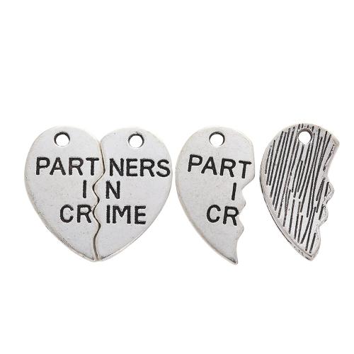 Zinc Alloy Heart Pendants, DIY [