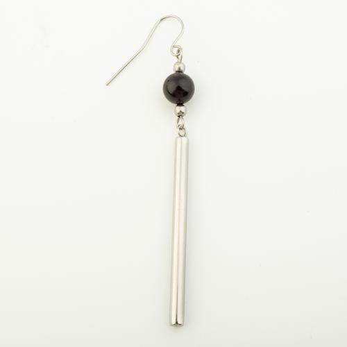 Stainless Steel Drop Earring, 304 Stainless Steel, with Black Agate, fashion jewelry & for woman, original color 