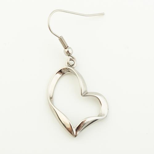 Stainless Steel Drop Earring, 316 Stainless Steel, Heart, fashion jewelry & for woman, original color 