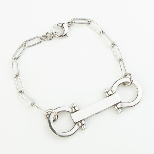 Stainless Steel Chain Bracelets, 316 Stainless Steel, with 304 Stainless Steel Chain, fashion jewelry & for woman, original color, 17.2mm Approx 19.5 cm 