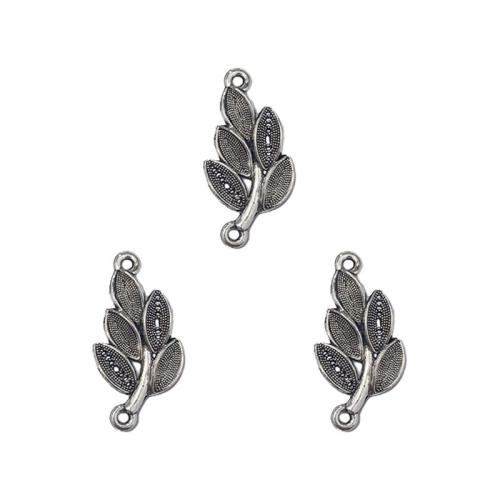 Zinc Alloy Charm Connector, Leaf, antique silver color plated, DIY & 1/1 loop Approx 