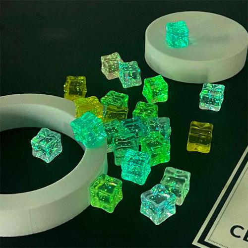 Acrylic Decoration, Square, injection moulding, for home and office & luminated, mixed colors, 18mm, Approx 