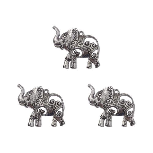 Pendentifs animaux en alliage de zinc, éléphant, Plaqué de couleur d'argent, DIY Environ Vendu par sac