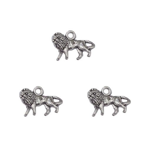 Pendentifs animaux en alliage de zinc, lion, Plaqué de couleur d'argent, DIY Environ Vendu par sac