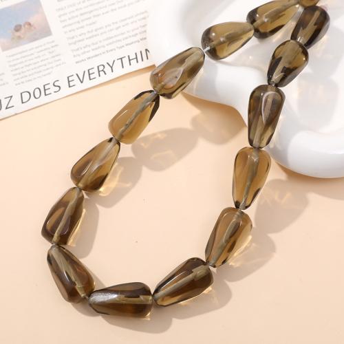 Glass Beads, Teardrop, DIY & faceted, tan Approx 38 cm 