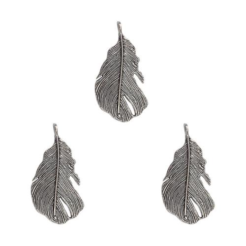 Zinc Alloy Leaf Pendants, antique silver color plated, DIY Approx 