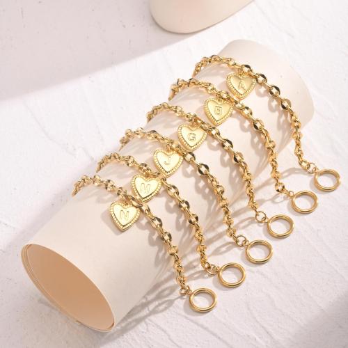 Stainless Steel Charm Bracelet, 304 Stainless Steel, fashion jewelry & for woman, golden Approx 18 cm 