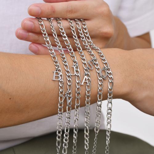 Stainless Steel Charm Bracelet, 304 Stainless Steel, polished, fashion jewelry & for man, original color .1-9.1 Inch 