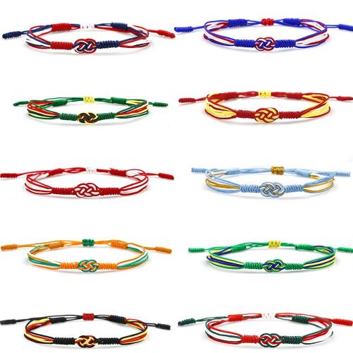 Cordón de lana pulsera, Cordón de nudo, hecho a mano, Joyería & unisexo, más colores para la opción, longitud:16-26 cm, Vendido por UD