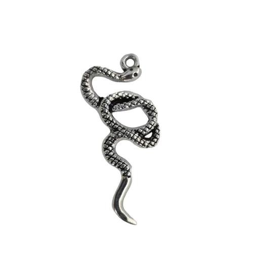 Pendentifs animaux en alliage de zinc, serpent, Plaqué de couleur d'argent, DIY, couleur originale, Vendu par PC