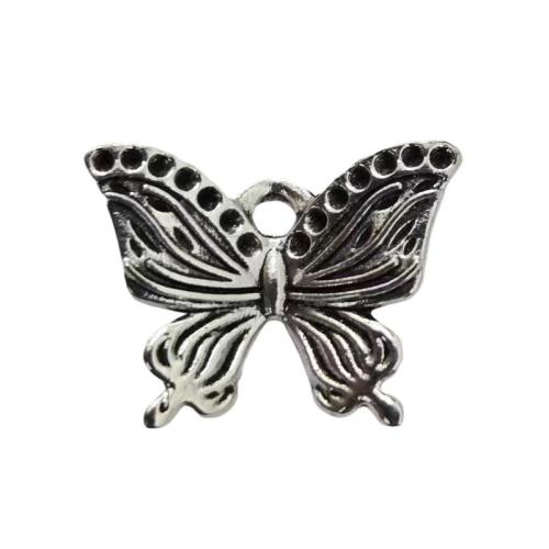 Pendentifs animaux en alliage de zinc, papillon, Plaqué de couleur d'argent, DIY, couleur originale, Vendu par PC