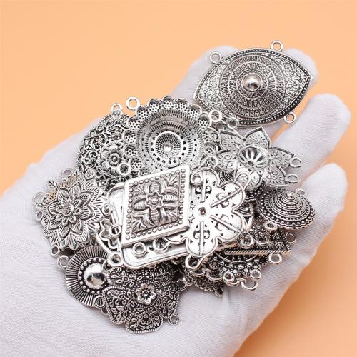 Zinc Alloy Charm Connector, antique silver color plated, DIY & 4/4 loop & 2/2 loop [