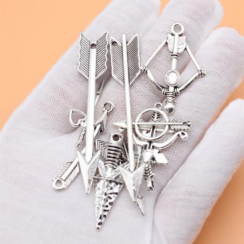 Zinc Alloy Charm Connector, Arrow, antique silver color plated, DIY & 1/1 loop [