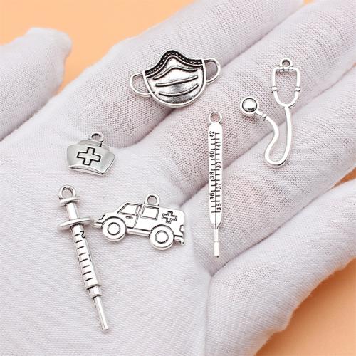 Zinc Alloy Charm Connector, antique silver color plated, DIY & 1/1 loop [