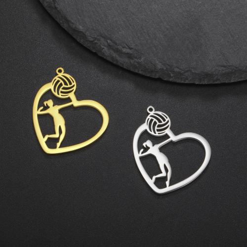 Stainless Steel Heart Pendants, 304 Stainless Steel, Vacuum Ion Plating, DIY 