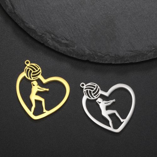 Stainless Steel Heart Pendants, 304 Stainless Steel, Vacuum Ion Plating, DIY 