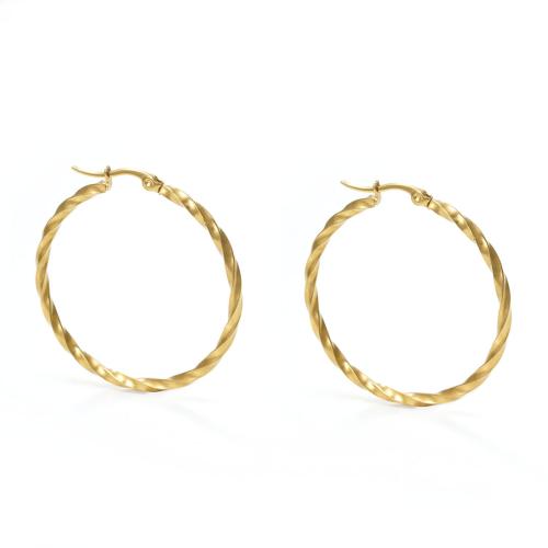 Stainless Steel Hoop Earring, 304 Stainless Steel, fashion jewelry & for woman, golden 