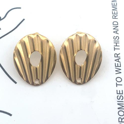 Stainless Steel Earring Stud Component, 304 Stainless Steel, DIY, golden 