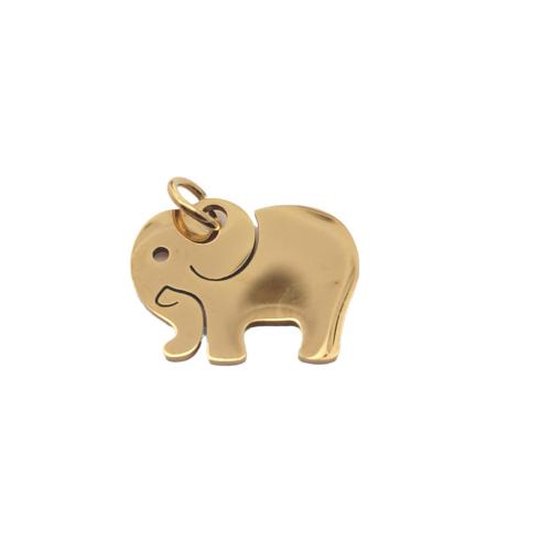 Stainless Steel Animal Pendants, 304 Stainless Steel, Elephant, DIY, golden [