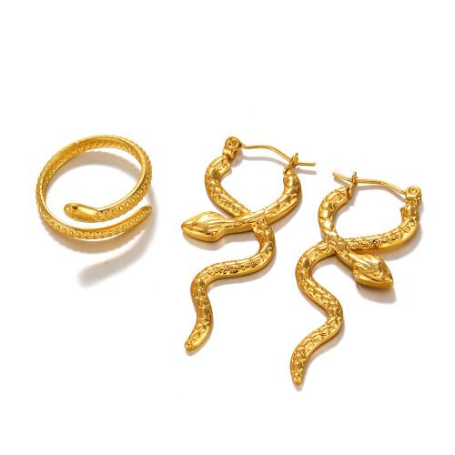 Fashion Stainless Steel Jewelry Sets, 304 Stainless Steel, gold color plated, fashion jewelry golden 